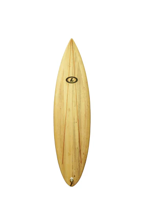 Round Tail Shortboard — 6'1" — Balsa — Tri-fin Glassed On